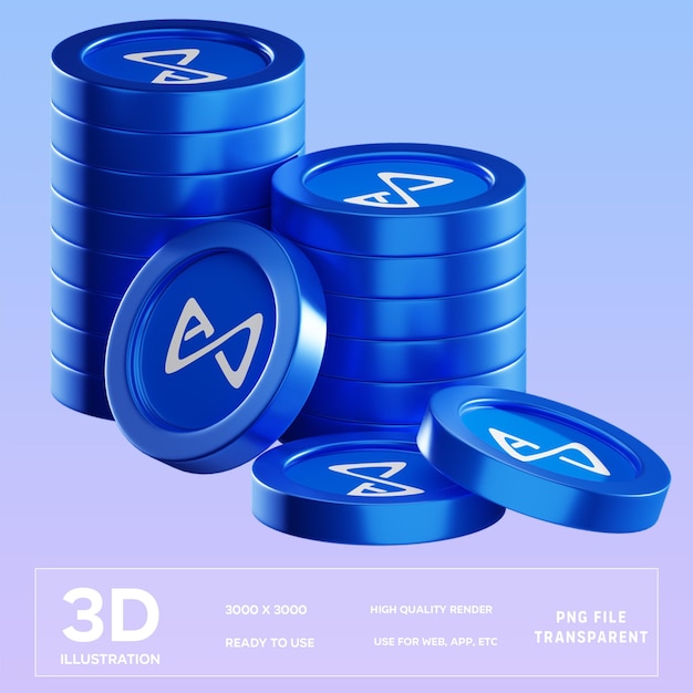 PSD psd axs coin stacks 3d illustration