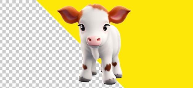 PSD of a baby cow on transparent background