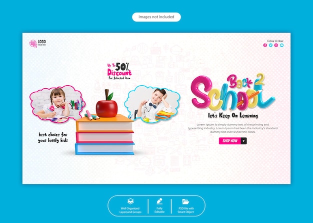 PSD back to school web banner template