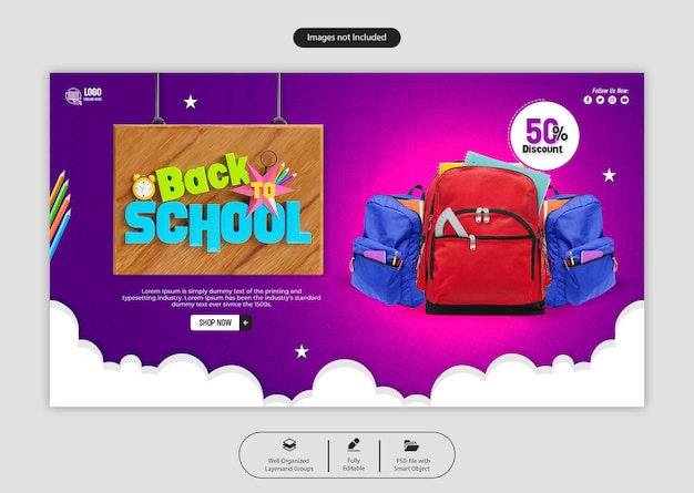 PSD back to school web banner template