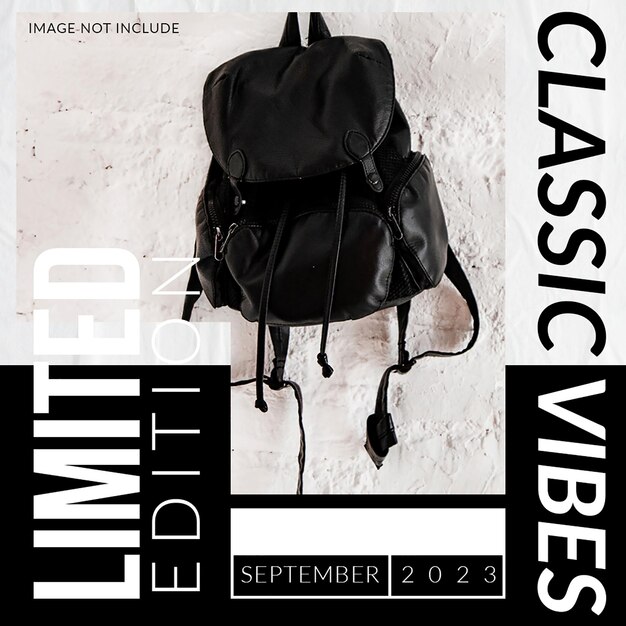 PSD psd backpack classic vibes instagram post template