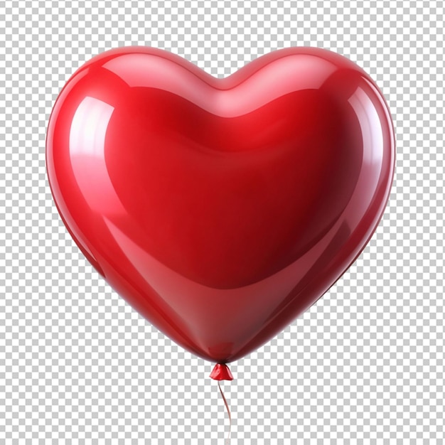 PSD of a balloon single heart on transparent background