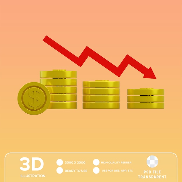 PSD psd bankrupt 3d illustration