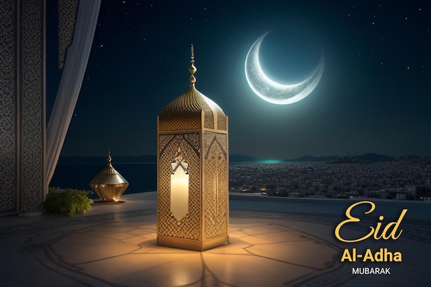 PSD Banner Design Template with Beautiful Mosque