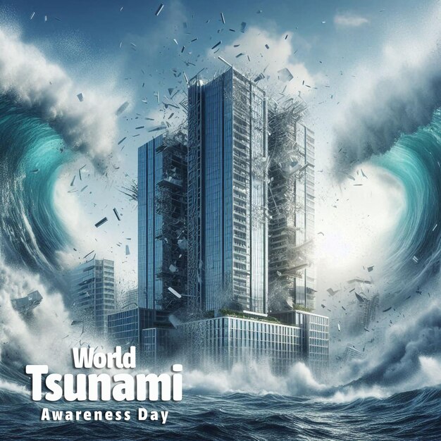 PSD psd banner design for world tsunami awareness day