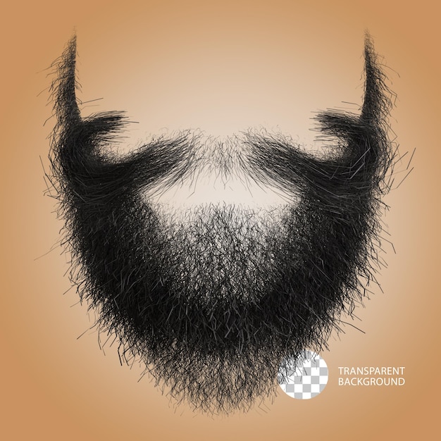 PSD psd beard mustache isolated 3d render