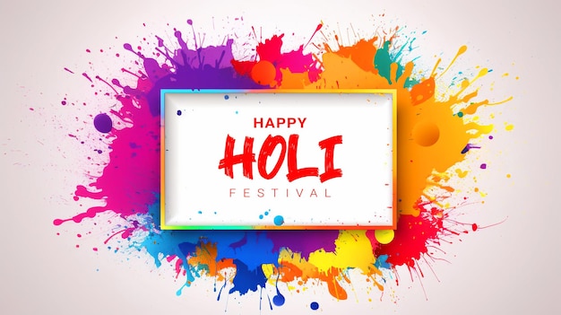 PSD beautiful colorful splash Holi celebration festival card background