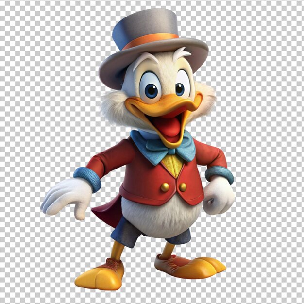 PSD of a beautiful scrooge mcduck isolated on transparent background