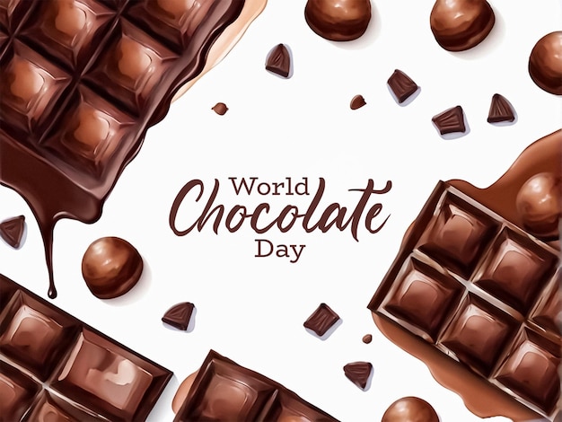 PSD psd beautiful world chocolate day banner template