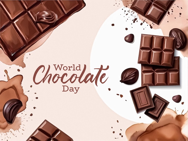 PSD psd beautiful world chocolate day banner template