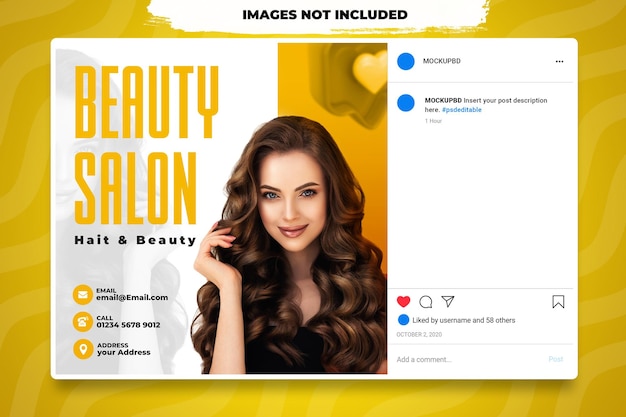 PSD psd beauty salon post template