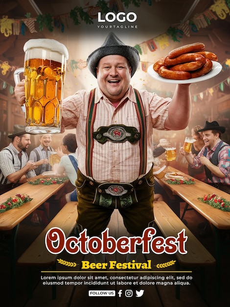 PSD psd beer festival oktoberfest social media post and poster design