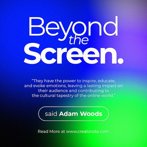 PSD Beyond the screen Gradient Creator Instagram Post Templates