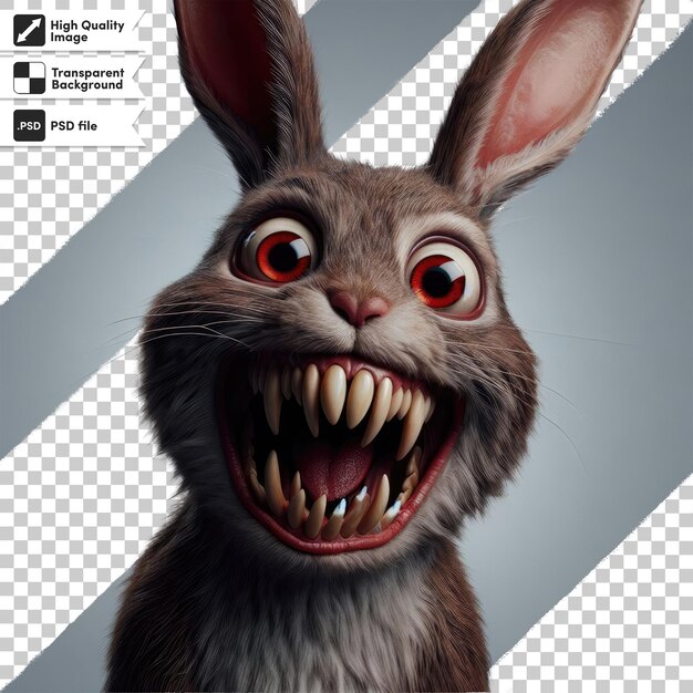 PSD psd the big scary rabbit on transparent background with editable mask layer