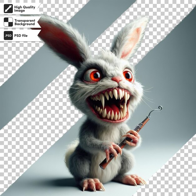 PSD psd the big scary rabbit on transparent background with editable mask layer