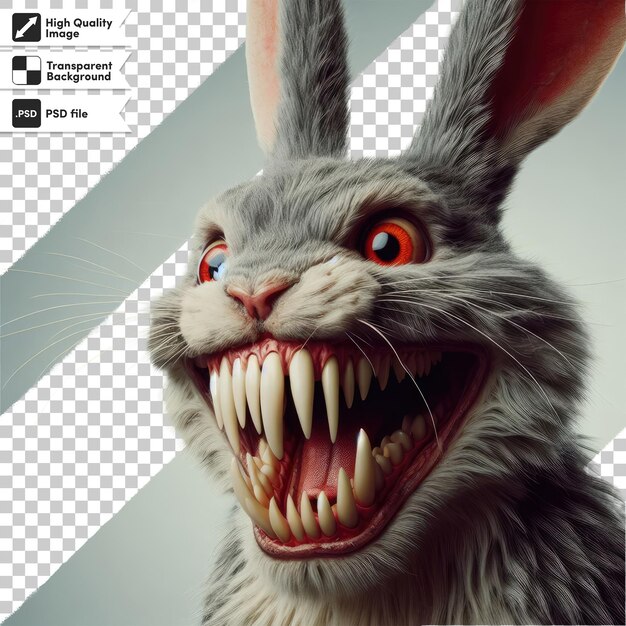 PSD psd the big scary rabbit on transparent background with editable mask layer