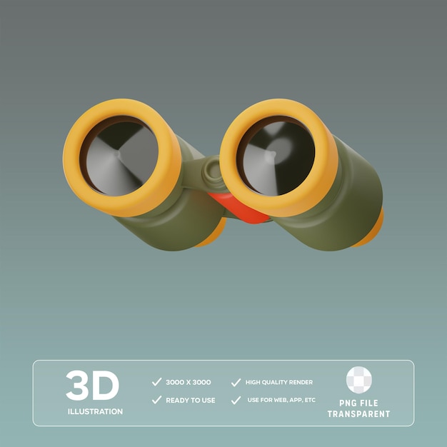 PSD Binoculars 3D Illustration