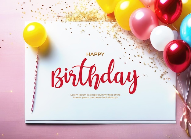 Psd birthday background banner design template