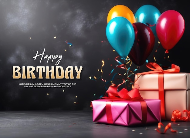 Psd birthday banner background design template