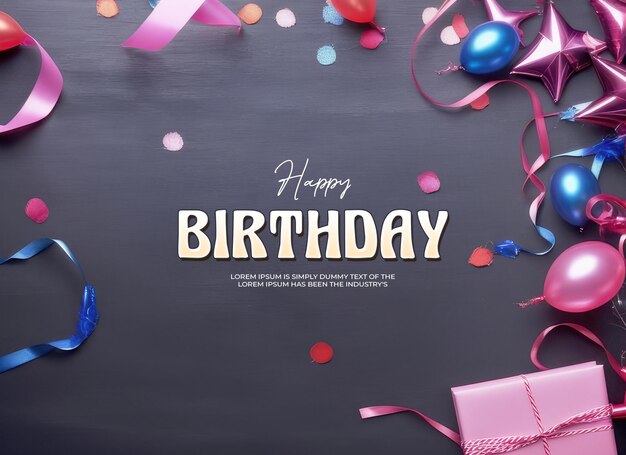 Psd birthday banner background template design