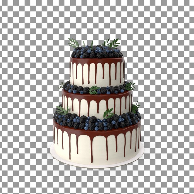 PSD Birthday cake on isolated and transparent background