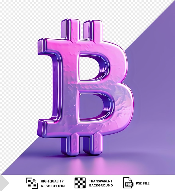 psd bitcoin symbol on a purple background