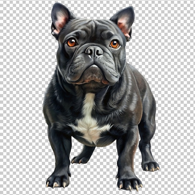 PSD of a black bulldog on transparent background