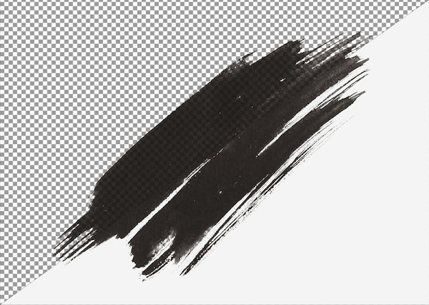 PSD black color brush stroke on transparent background