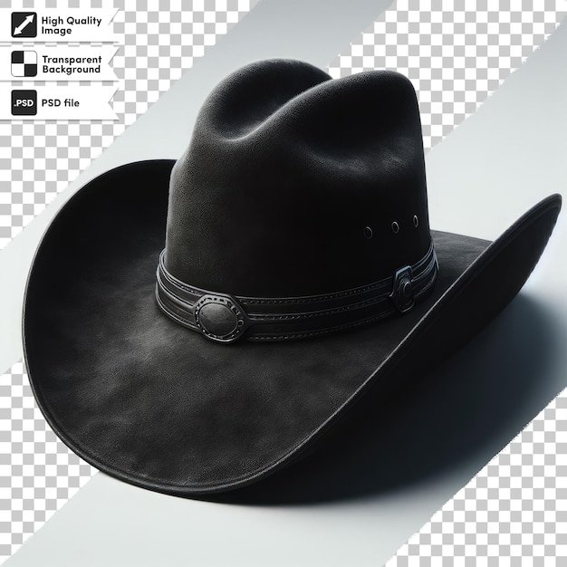 PSD psd black cowboy hat on transparent background with editable mask layer