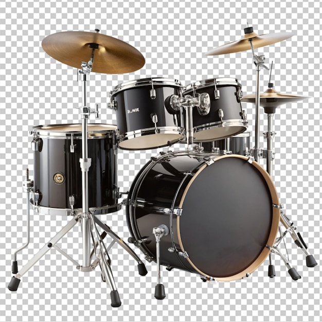 PSD of a black drum set on transparent background