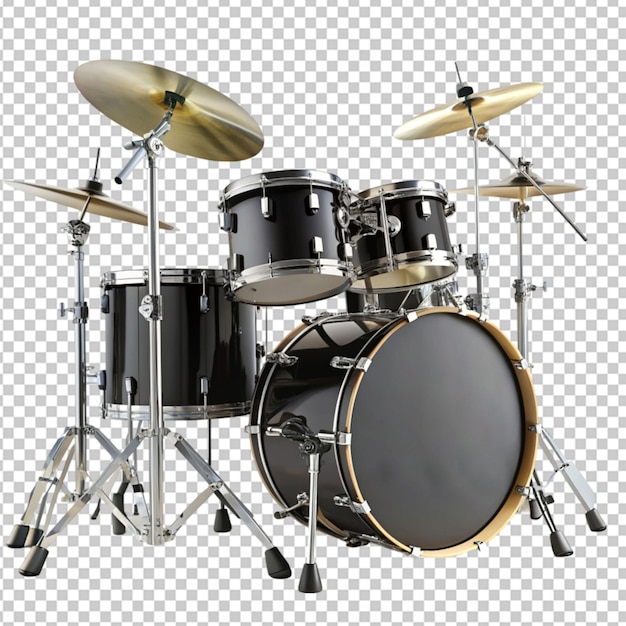 PSD of a black drum set on transparent background