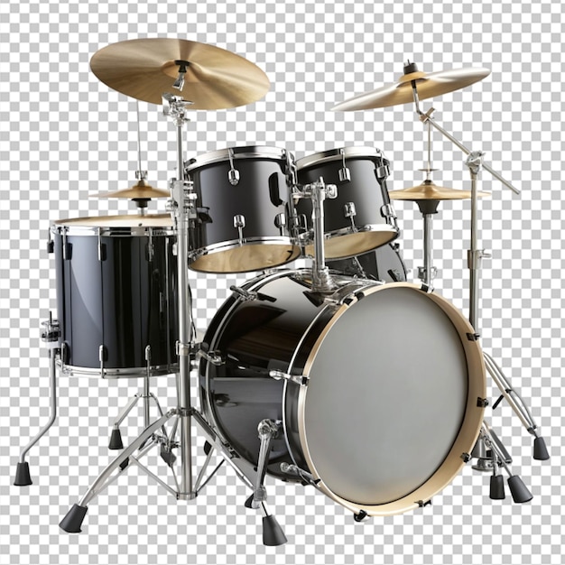 PSD of a black drum set on transparent background