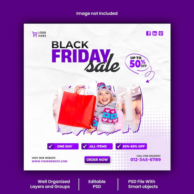 PSD psd black friday fashion social media post design