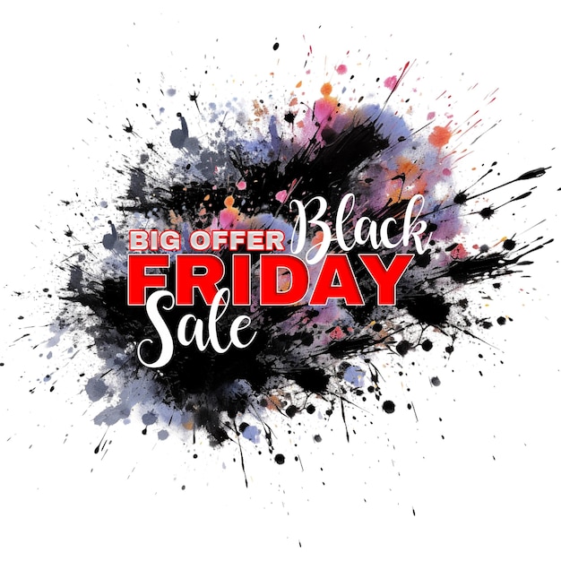 PSD black friday sale with brush and texture background