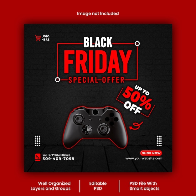 PSD Black friday social media post design template