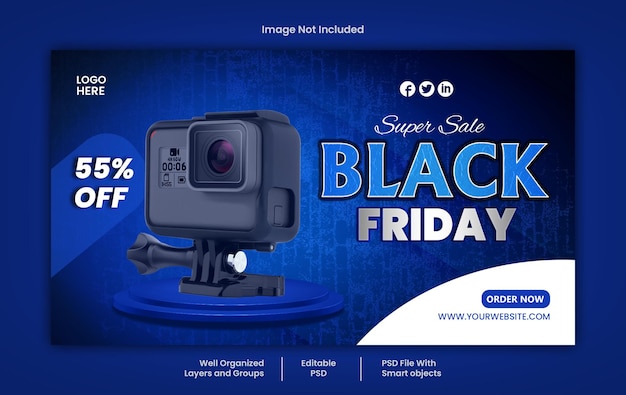 PSD Black friday social media web banner template premium