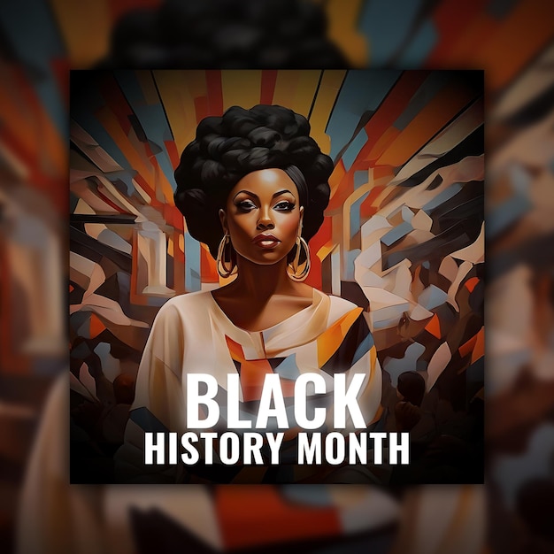 PSD black history month social media banner post template design