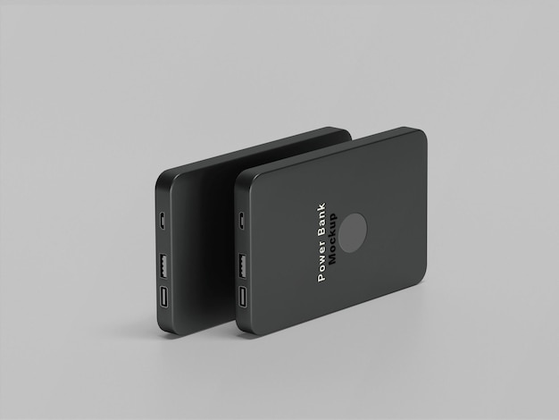 PSD Black Power bank mockup