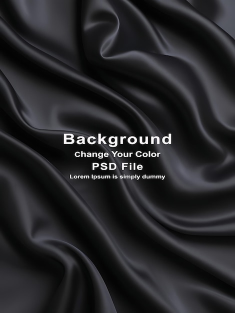 PSD psd black silk background dark luxurious fabric draped texture luxury material design