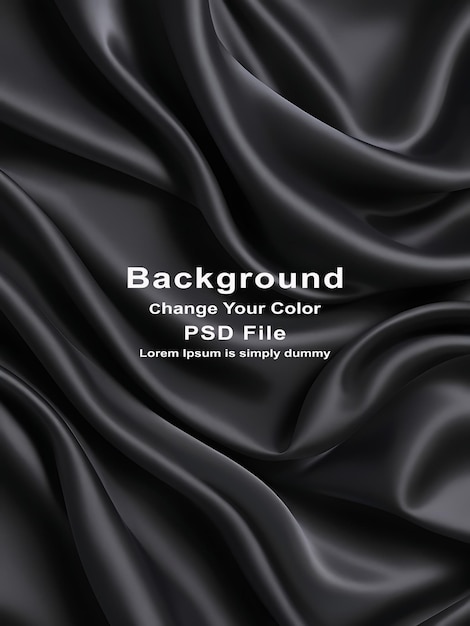 PSD psd black silk background dark luxurious fabric draped texture luxury material design