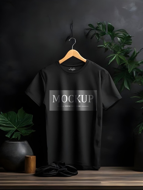 PSD black tshirt mockup design psd