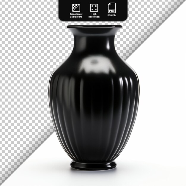 PSD psd black vase isolated on transparent background