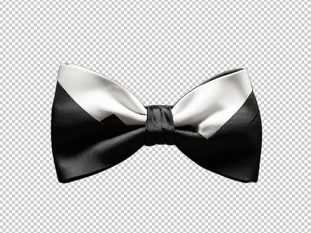 psd of a black and white bow tie on transparent background