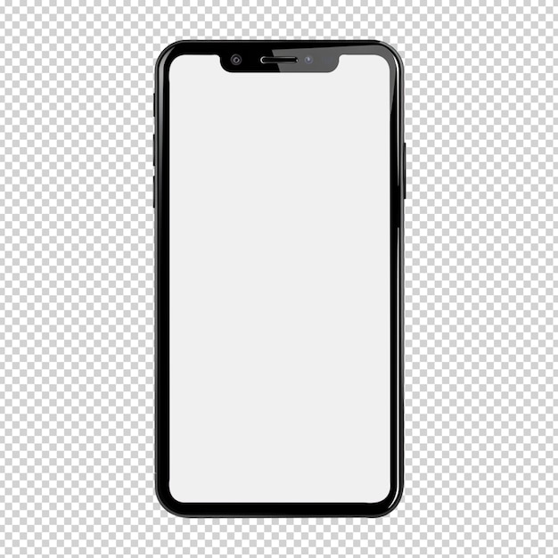 PSD blank smartphone template isolated on transparent background