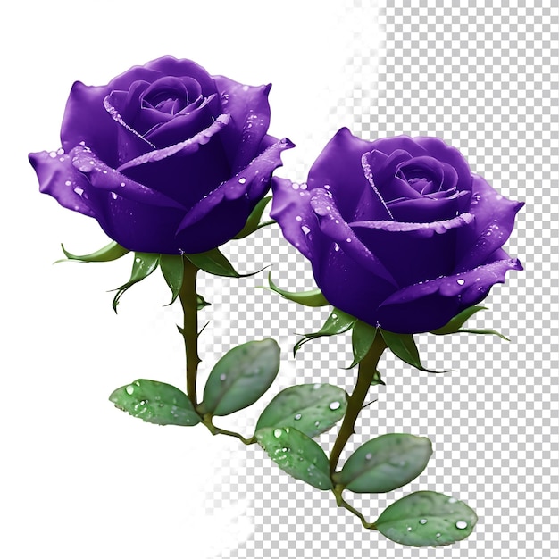 PSD Blooming dark purple rose isolated on transparent background