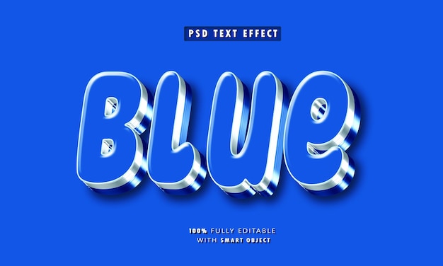 PSD Blue 3D Editable Text Effect