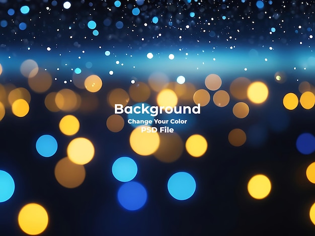 PSD blue bokeh raining light blurry lights black background round circle bokeh