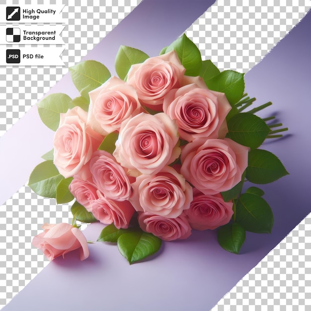 PSD bouquet of flowers on transparent background