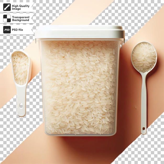 PSD bowl of rice on transparent background