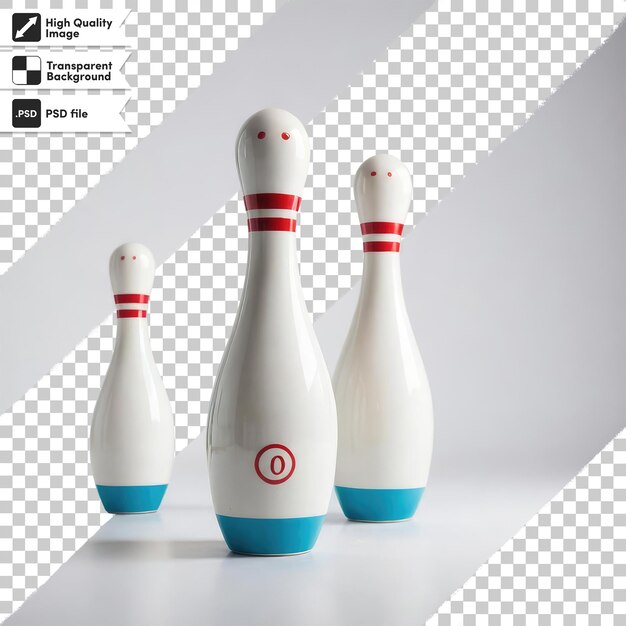 PSD psd bowling pins on transparent background with editable mask layer